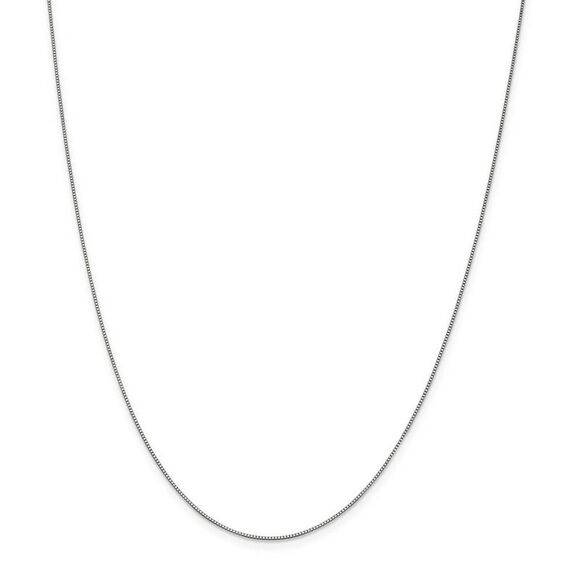 0.7mm 14k White Gold Box Chain Necklace, 28 Inch - Picture 2 of 7